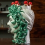 Testa moro Siciliana in ceramica caltagirone mod. Uomo Medusa cm 40