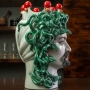 Testa moro Siciliana in ceramica caltagirone mod. Uomo Medusa cm 40