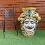 Head Vases Lady Man Giant Sicilian Moorish Head from Caltagirone, Lemon Decor, 85 cm