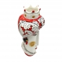 Pair of Head Vases from Sicilian Caltagirone Ceramic Red 35 cm
