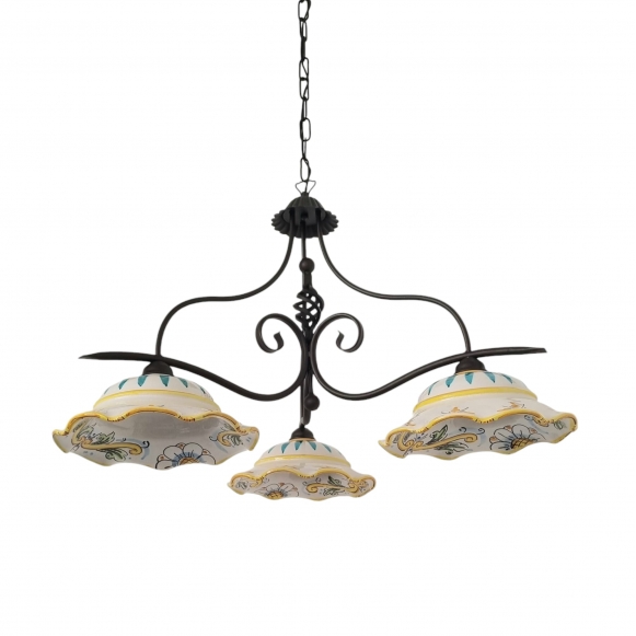 Lampadario Ferro 3 Luci Bilanciere - Vari Decori