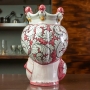 Moor's Head Ceramic from Caltagirone - Lady-Man Floral Bordeaux 35 cm
