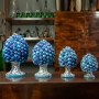 Sicilian Caltagirone ceramic pine cones 15–30 cm, Sea Blue – Various Sizes