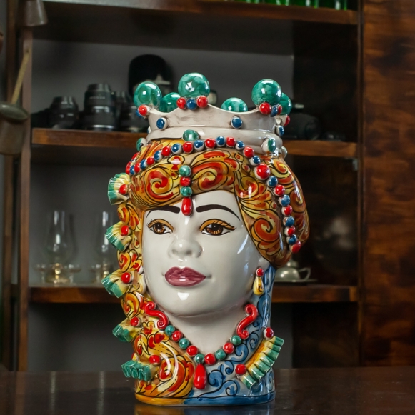Testa Ceramica Caltagirone Verus Donna  h.35