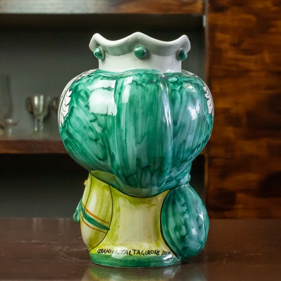 Tête De Janus Biface En Céramique De Caltagirone - Décoration Sicilienne Artisanale