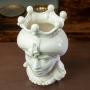 Head Vases Lady-Man Sicilian Caltagirone Ceramic Head with White Turban 35 cm