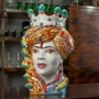 Head Vase Lady ceramic Italian Moor's Head Caltagirone