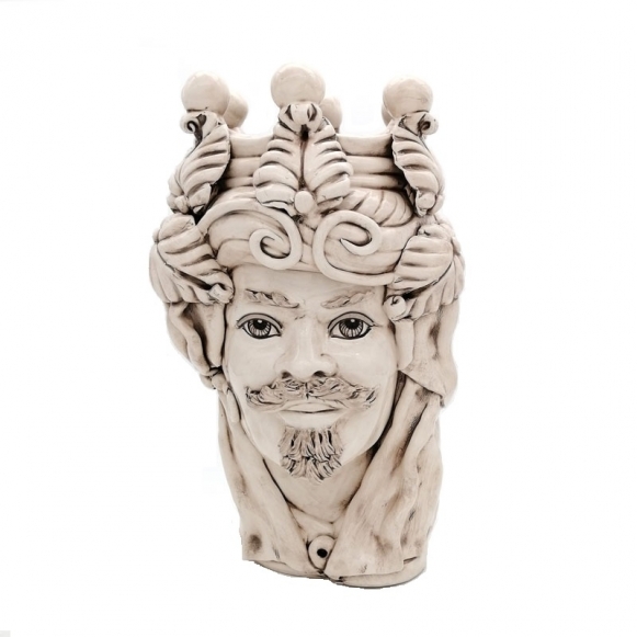 Teste di moro in Ceramica Caltagirone Verus Anticata Donna-Donna cm 35