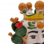 Testa di moro in ceramica siciliana di Caltagirone Donna fichi cm 20