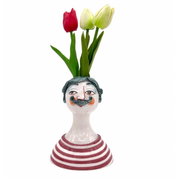 Statuette in ceramica siciliana Caltagirone Donna H. 18 cm