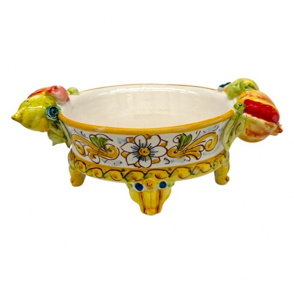 Centrotavola Ceramica Ovale con Frutta cm 45