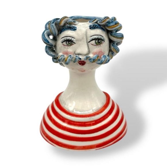Teste di Moro New Collection In Ceramica Siciliana da Collezione H. 18 x L. 15 cm