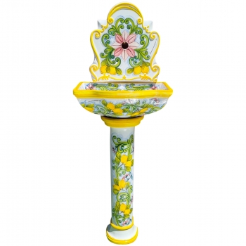 Fontana in Ceramica Siciliana di Caltagirone – Modello "Limoni Gialla"