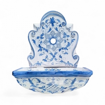 Fontana in Ceramica di Caltagirone – Modello da Parete “Blu Antico”