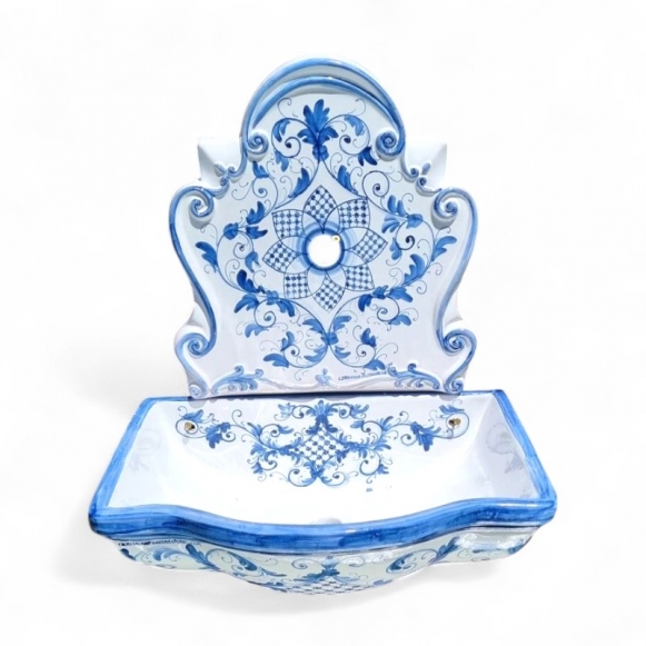 Fontana in Ceramica di Caltagirone – Modello da Parete “Blu Classico”