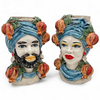 Teste di Moro in Ceramica – Con Melograni H 28 cm x L 20 cm