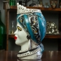 Teste di moro siciliane di Caltagirone Blu Corona H. 30 x L. 19 cm