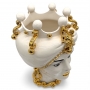 Teste di Moro in Ceramica Decorata Luxury White Gold H. 40 cm x L. 30 cm