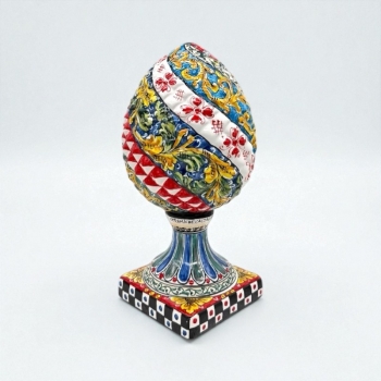 Pigna in Ceramica Decorata a Mano Multicolor L 18 cm x H 35 cm