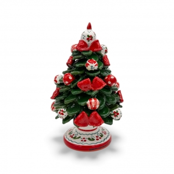 Ceramic Christmas Tree with Red Bows, H. 27 cm