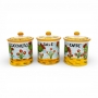 Tris barattoli cucina in ceramica siciliana decorati Fichi d’India