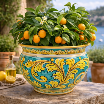 Sicilian Ceramic Luxury Flower Pot Stand cm 40
