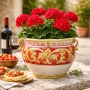 Sicilian Ceramic Red Flower Pot Stand cm 40