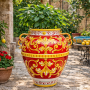 Caltagirone Sicilian Ceramic Red Jar cm 75