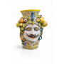 Head Vases Lady Man Giant Sicilian Moorish Head from Caltagirone, Lemon Decor, 85 cm