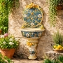 Fontana in ceramica siciliana di Caltagirone decoro Blu Frutta