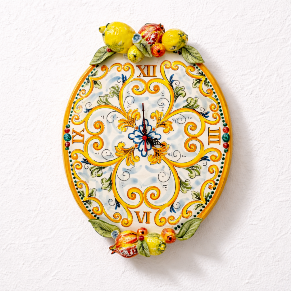 Orologio Ceramica Ovale Frutta cm 60