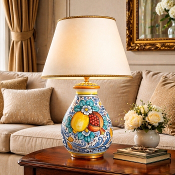 Caltagirone Sicilian Ceramic Fruit Lamp cm 60
