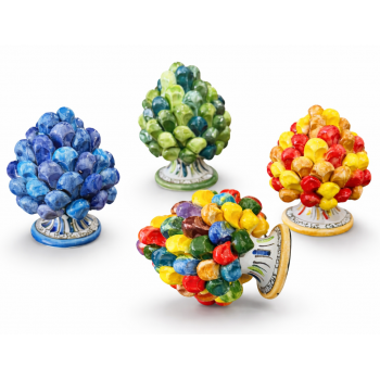 Pigne Siciliane in Ceramica Colorate H. 11 cm