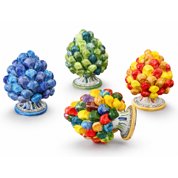 Pigne Siciliane in Ceramica Colorate H. 11 cm