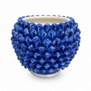 Portavaso Pigna in Ceramica di Caltagirone Blu cm 20
