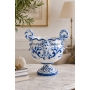 Centrotavola Alzata Ovale Ceramica Siciliana Caltagirone Blu cm 38