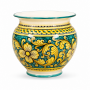 Portavaso in Ceramica di Caltagirone Ornato Verde – Ø 35 cm