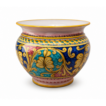 Portavaso in Ceramica di Caltagirone Decoro Palermo– Ø 35 cm