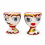 A Pair of Ceramic Vases Naif cm 13