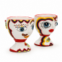 A Pair of Ceramic Vases Naif cm 13