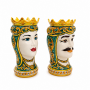 Coppia Teste Ceramica Siciliana Caltagirone cm 25