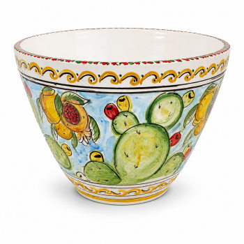 Vaso in Ceramica di Caltagirone “Fichi d’India di Sicilia” – H. 29 x L. 45 cm