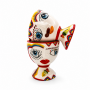 Head Vases Couple of Sicilian Ceramic from Caltagirone, Verus Naif Series, 13 cm