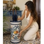 Portaombrelli in Ceramica di Caltagirone Melograni con Ornato Blu – H 53 cm